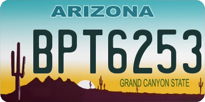 AZ license plate BPT6253