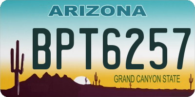 AZ license plate BPT6257
