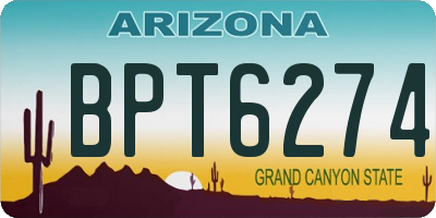 AZ license plate BPT6274