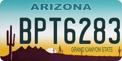 AZ license plate BPT6283