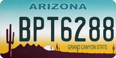 AZ license plate BPT6288