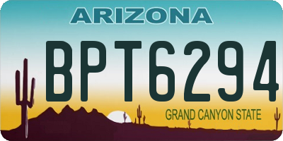 AZ license plate BPT6294
