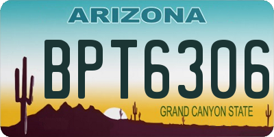AZ license plate BPT6306
