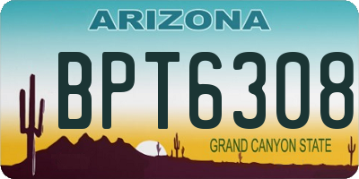 AZ license plate BPT6308