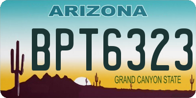 AZ license plate BPT6323