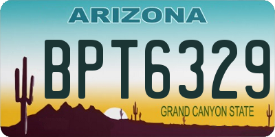 AZ license plate BPT6329