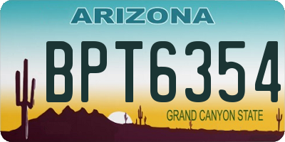 AZ license plate BPT6354