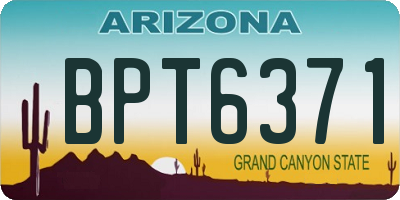 AZ license plate BPT6371