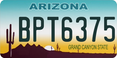 AZ license plate BPT6375