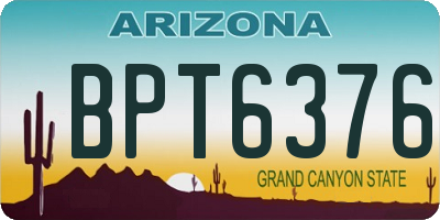 AZ license plate BPT6376