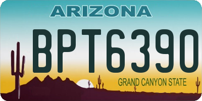 AZ license plate BPT6390