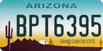 AZ license plate BPT6395