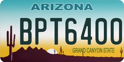 AZ license plate BPT6400
