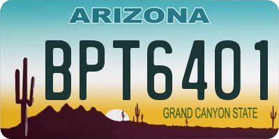 AZ license plate BPT6401