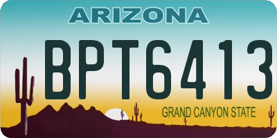 AZ license plate BPT6413