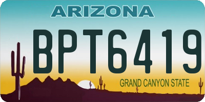 AZ license plate BPT6419