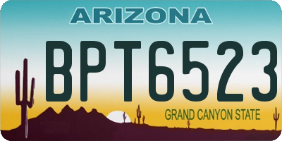 AZ license plate BPT6523