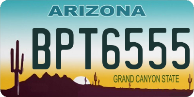 AZ license plate BPT6555