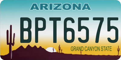 AZ license plate BPT6575