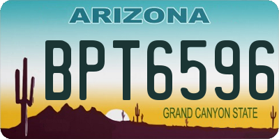 AZ license plate BPT6596
