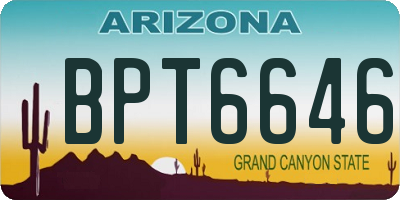 AZ license plate BPT6646