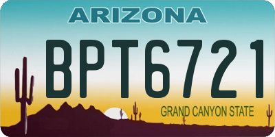 AZ license plate BPT6721