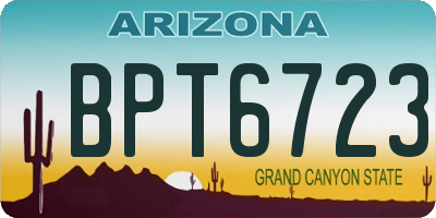 AZ license plate BPT6723