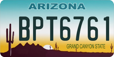AZ license plate BPT6761