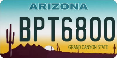AZ license plate BPT6800