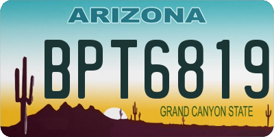 AZ license plate BPT6819