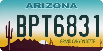 AZ license plate BPT6831