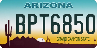 AZ license plate BPT6850