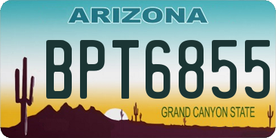 AZ license plate BPT6855