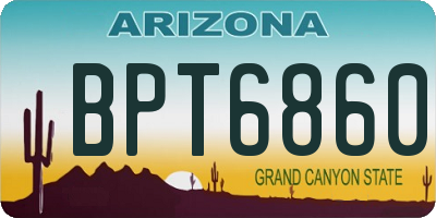 AZ license plate BPT6860