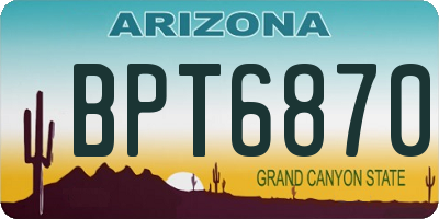 AZ license plate BPT6870