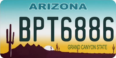 AZ license plate BPT6886