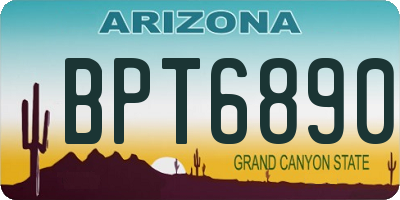 AZ license plate BPT6890