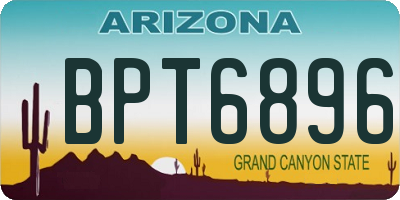 AZ license plate BPT6896