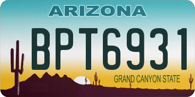 AZ license plate BPT6931