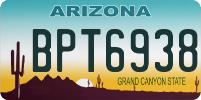 AZ license plate BPT6938