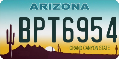 AZ license plate BPT6954