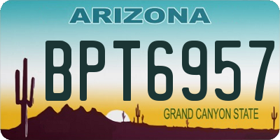 AZ license plate BPT6957