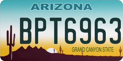 AZ license plate BPT6963