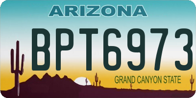 AZ license plate BPT6973