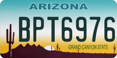 AZ license plate BPT6976