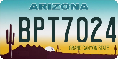 AZ license plate BPT7024