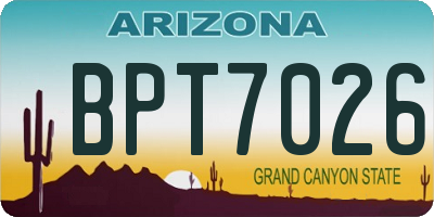 AZ license plate BPT7026