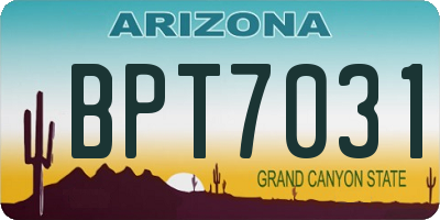 AZ license plate BPT7031