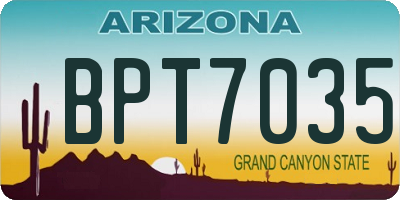 AZ license plate BPT7035