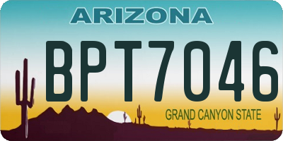 AZ license plate BPT7046